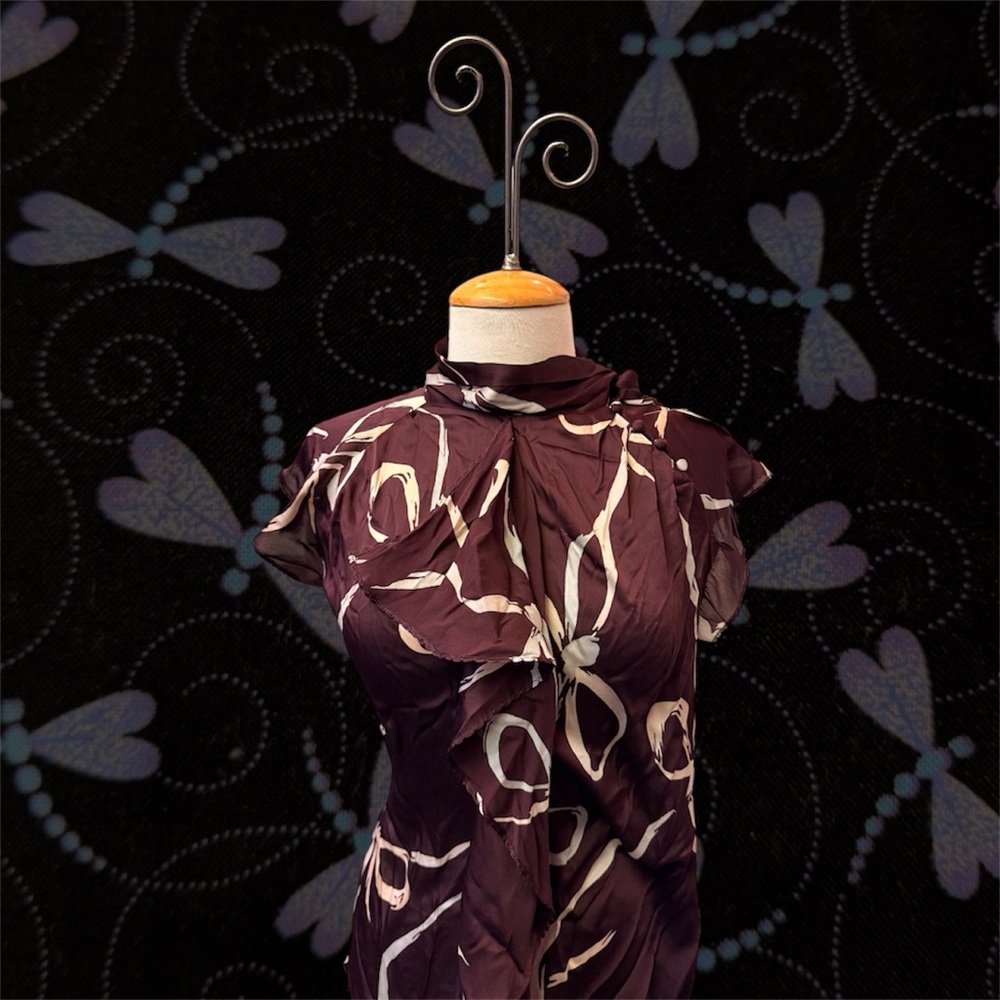 Ann Taylor Burgundy Satin Blouse